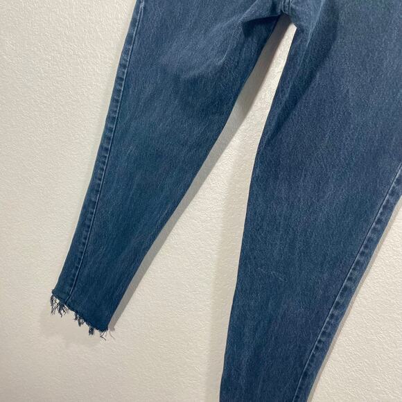 Vintage 80s Black Bongo Raw Hem Ankle Jeans High-Rise Tapered 27" Waist Grunge - Picture 12 of 13